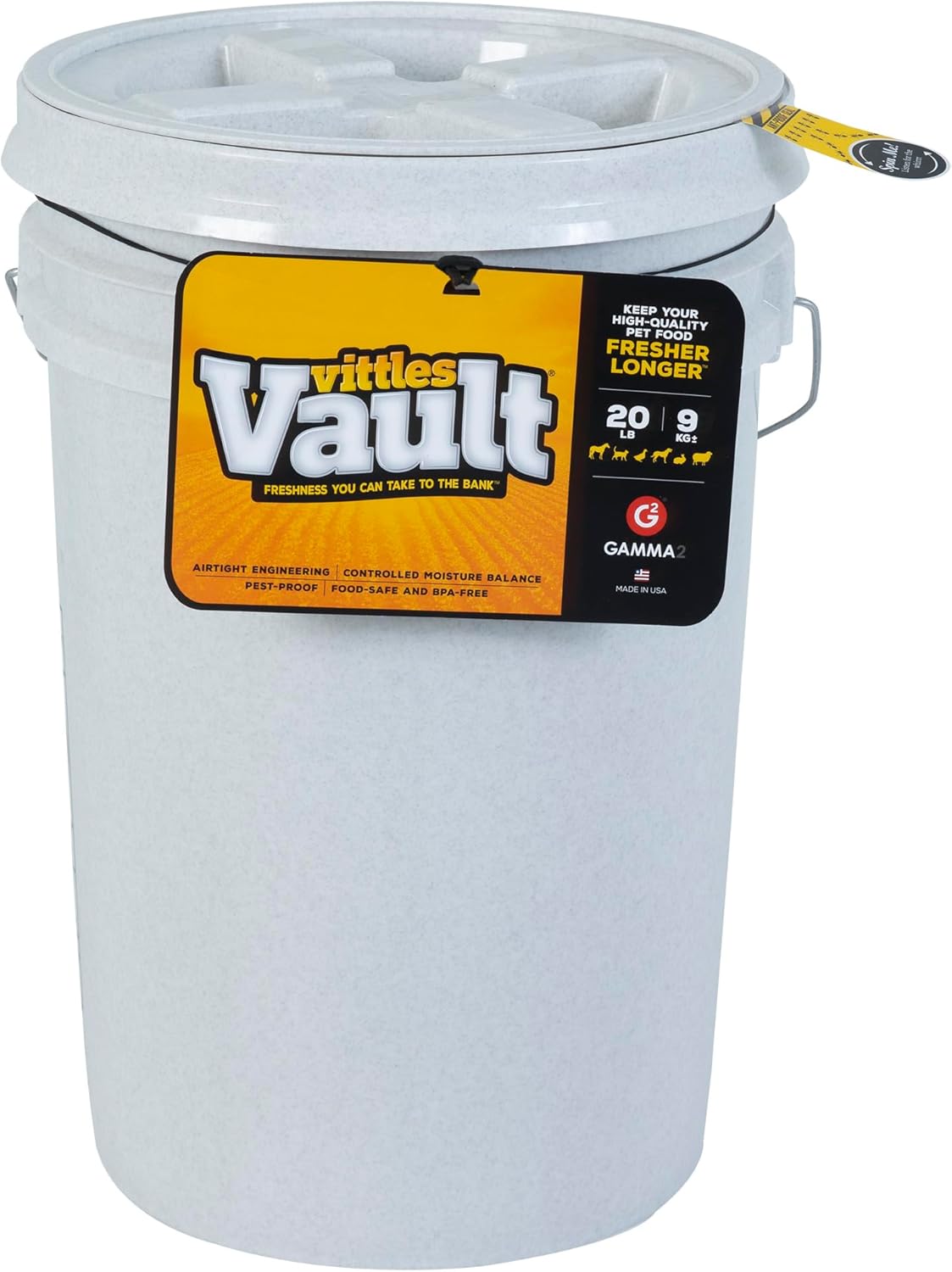 Gamma2 Vittles Vault Dog Food Storage Container, Up to 20 Pounds Dry Pet Food Storage, Made in USA
