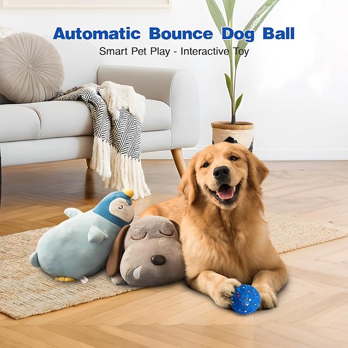 Interactive Dog Ball, Smart Interactive Dog Toys for Medium and Large Dogs, Automatic Moving Pet Ball with E-TPU Material, Rechargeable Bouncing Rotating Vibrating Dog Toy to Keep Them Busy