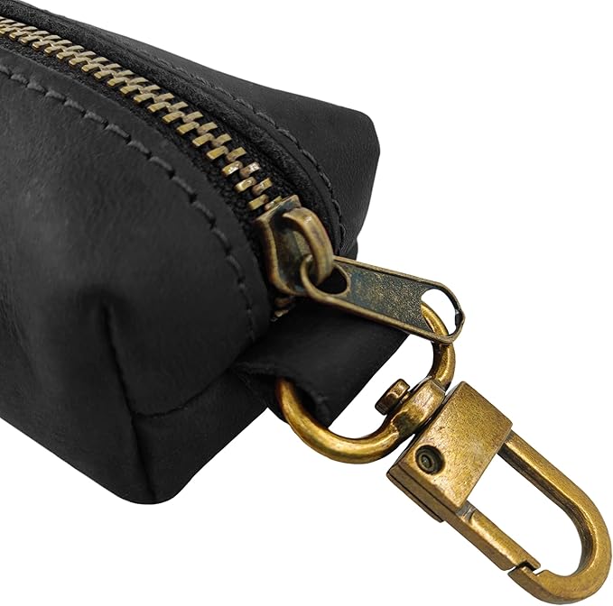 HIFA Genuine Leather Dog Leash Holder, Holder for Leashes - Soft Touch Rustic Brown Leather, Metal Clips and Easy Access to Pet Waste Dispenser- Dispenser for Outdoor Puppy Walking