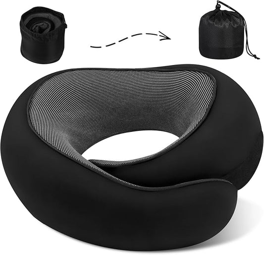 Travel Pillow Neck Pillow 2024, Memory Foam Neck Pillow Airplane, 360° Travel Neck Pillow Soft Neck Pillow for Traveling, Portable Travel Pillows for Airplanes Offices and Cars