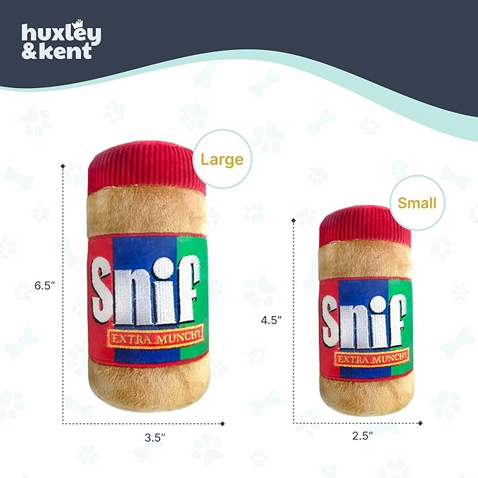 Huxley & Kent Funny Dog Toy w/Squeaker – Power Plush Squeaky Dog Toys for Small, Medium & Large Dogs – Soft Stuffed Animal for Indoor Play & Fetch - Snif, Small