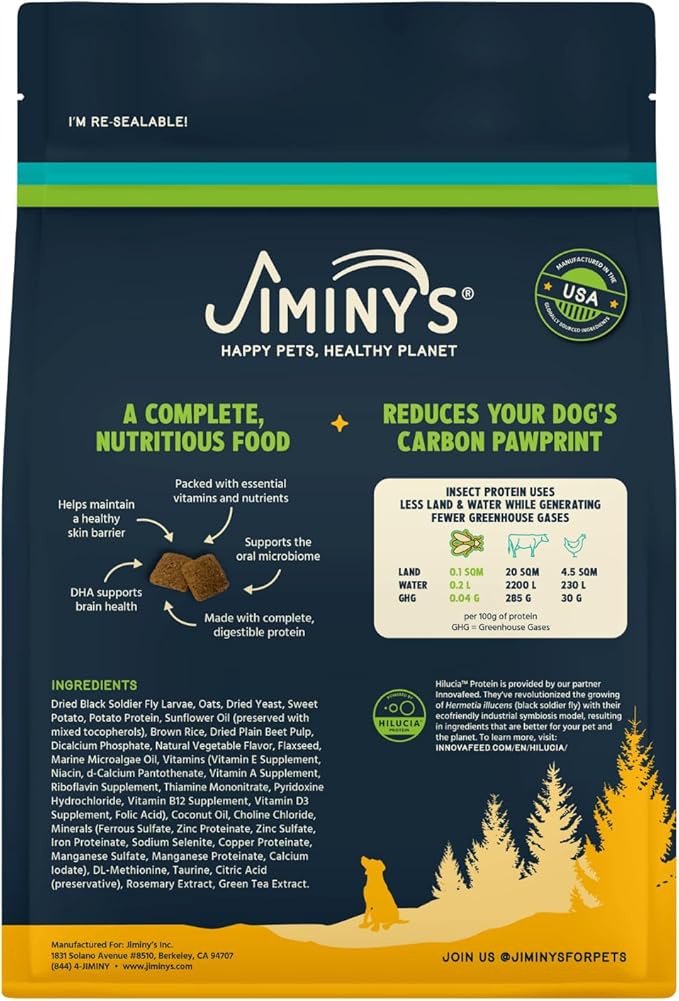 Jiminy's Good Grub Dry Dog Food, Hypoallergenic, Healthy Skin and Coat, Improved Oral Health, Made in USA, 3.5lb Bag (Pack of 1)