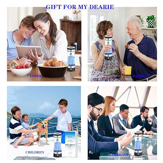 Hydrogen Alkaline Water Bottle Hydrogen Water Generator Ionizer Hydrogen Water Maker Machine with SPE and PEM Technology US Membrane Make Hydrogen Content up to 800-1200 PPB (blue)