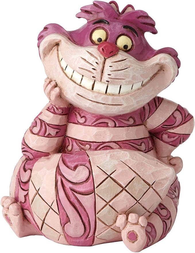 Enesco Disney Traditions by Jim Shore Alice in Wonderland Cheshire Cat Grinning Miniature Figurine, 3.125 Inch, Multicolor