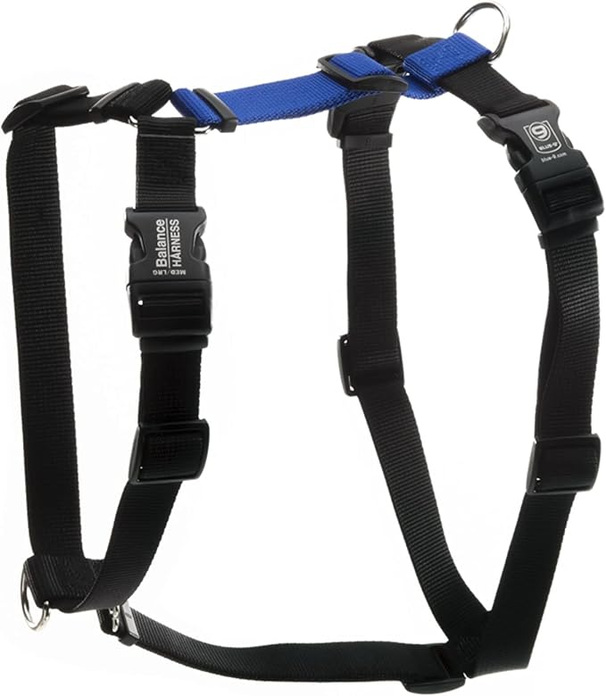 Blue-9 Buckle-Neck Balance Harness, Fully Customizable Fit No-Pull Harness, Ideal for Dog Training and Obedience, Made in The USA, Blue, Large