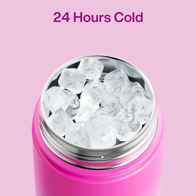 Insulated Water Bottle with Straw Stainless Steel Water Bottle, Leak-Proof, BPA-Free, Double Wall Vacuum Keeps Cold for 24 Hours for Sports, Travel, School (26 oz, Lime Sorbet)