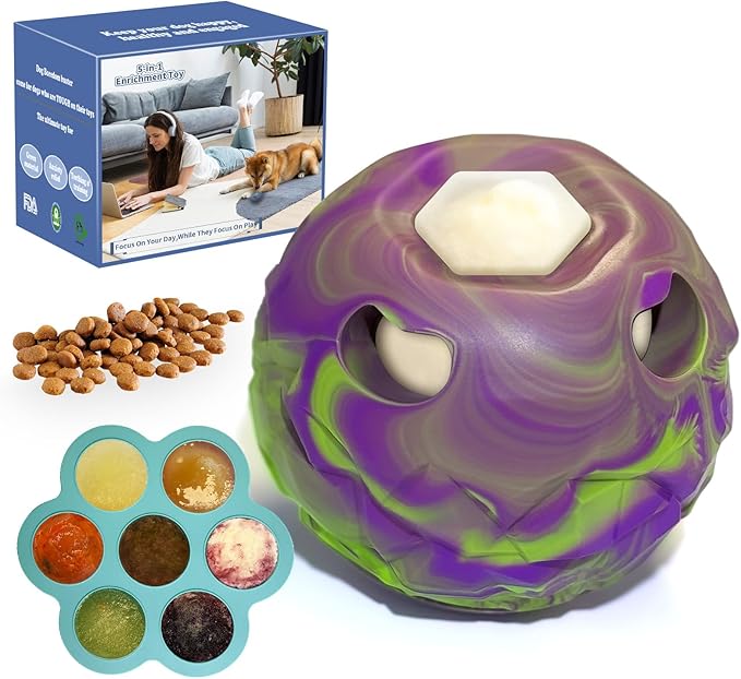 Dog Toys, Frozen Dog Treats to Keep Dogs Busy, Interactive Treat Dispensing Dog Toy Puzzle, Interactive Chew Toys for Large Dog, Power Chewer, Durable Rubber-Easy to Clean (Small)