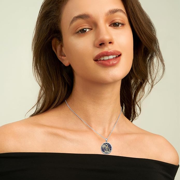 Alphm Egyptian Jewelry for Women 925 Sterling Silver Bastet Goddess/Eye of Horus Pendant Necklace Ancient Egyptian Jewelry Present