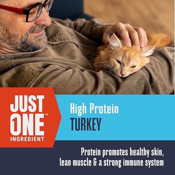 Whole Life Pet Just One Turkey - Cat Treat Or Topper - Human Grade, Freeze Dried, One Ingredient - Protein Rich, Grain Free, Made in The USA (Pack of 6)
