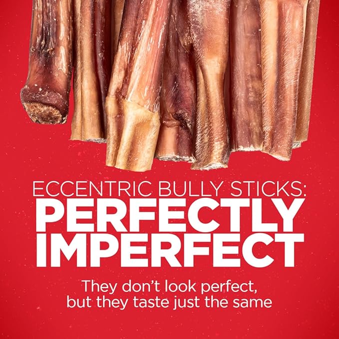Natural Farm Odor Free Eccentric Bully Sticks (2-5 Inch, 8 Ounces Bag) for Small & Medium Dogs - 100% Beef Chews for Pups, Non-GMO, Grain-Free, Fully Digestible Long Lasting Dog Treats