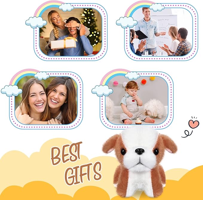 Sosation 20 Pcs Small Dog Plush Stuffed Puppy Bulk Dog Party Favor Gift 5.2inch Adopt a Puppy Stuffed Animal Toy for Goodie Bag Filler Kids Christmas Classroom Rewards Pet Adoption