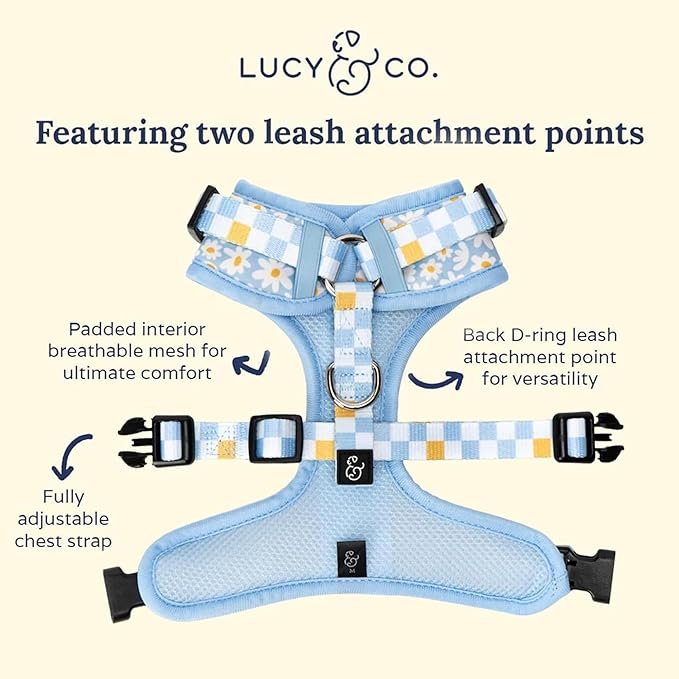 Lucy & Co. The Simply Splendid No-Pull Dog Harness - Size Large - Vest to Stop Pulling & Walk Easy - Comfortable Leash Training Product w/Adjustable Chest & Neck Straps