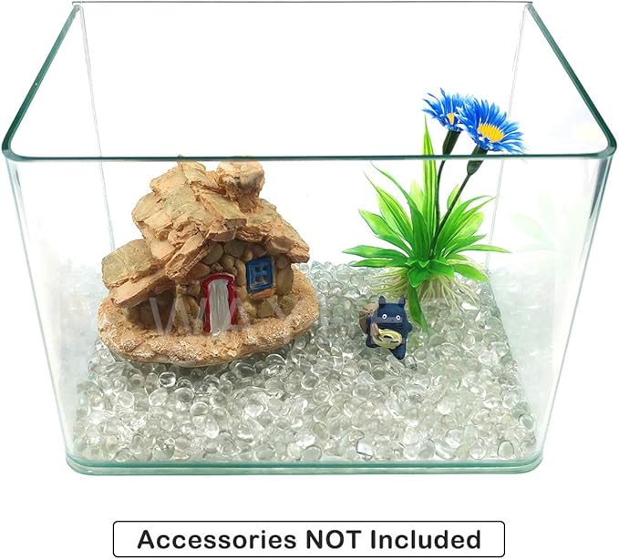 WAYBER Glass Stones, 1Lb/460g Irregular Sea Glass Dercorative Rocks Non-Toxic Artificial Crystal Pebbles for Aquarium Decoration/Vase Filler/Table Scatter/Handcraft/Jewelry Making/Gems Display, Clear