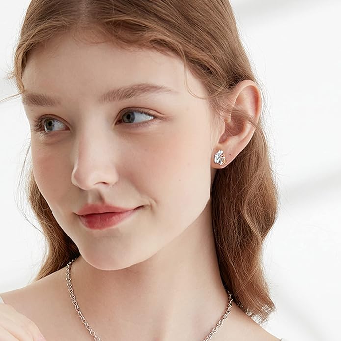 925 Sterling Silver Cat Earrings Cute Animal Kitten Stud Earrings cat Jewelry Gifts for Women Girls Hypoallergenic Earrings for Sensitive Ears