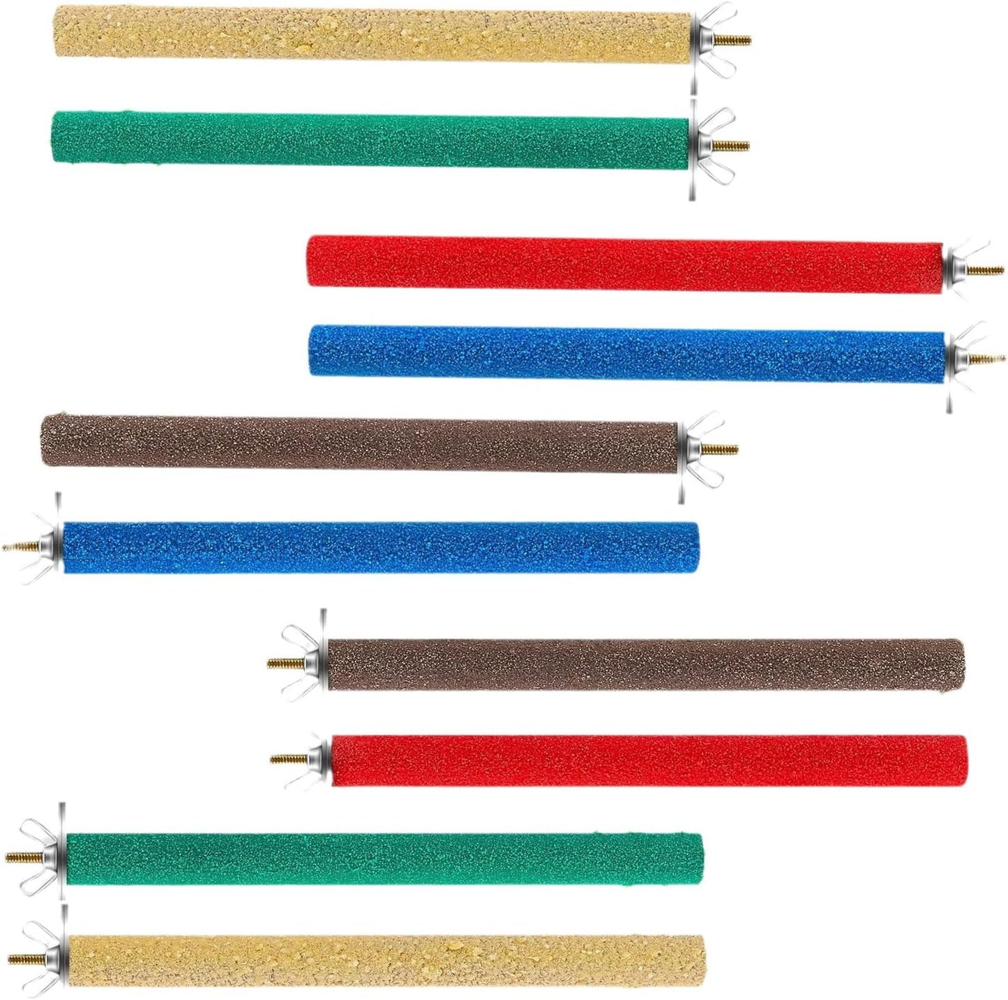 10 Pcs Parrot Perch Stand Bird Perch Stand Toy Colorful Paw Grinding Stick Cage Wooden Parakeet Perch Accessories for Cockatiels