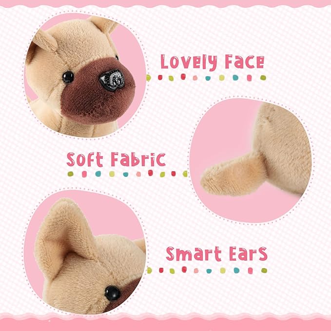 Sumind 9 Pcs Mini Plush Dog Stuffed Animals Bulk Dog Plush Party Favors Small Soft Toy for Goodie Bag Fillers (Nerdy Puppy)