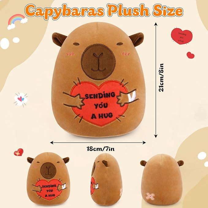 8 Inch Capybara Plush Stuffed Animal - Ultra Soft Hugging Capybara Plushie, Cute Get Well Soon Gift for Women, Men, Kids and Adults - Perfect Comfort Gift for Hospital, Recovery & Tough Times