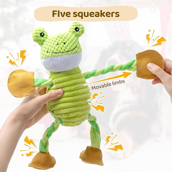 Dog Toys for Large Dogs: Tug of War Dog Toys with 5 Squeakers - Tough Plush Dog Chew Toys for Small,Medium,Large Breed