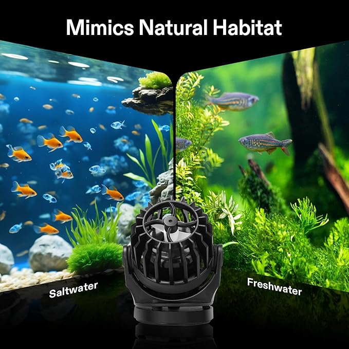 VIVOSUN Aquarium Wave Maker, 3432GPH Circulation Pump with Controller & Magnetic Suction Base, Adjustable Submersible Powerhead for 60-150 Gal Freshwater/Saltwater Fish Tank, 40W