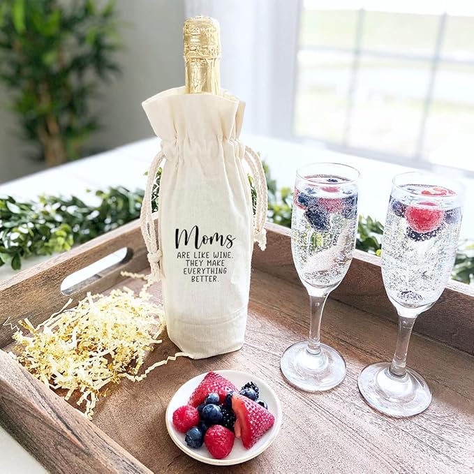 Andaz Press Mothers Day Wine Bag, Moms Are Like Wine, Mothers Day Wine Bottle Cover, Mother's Day Gifts, Canvas Wine Gift Bag Champagne Bottle Bag Funny Wine Bags For Wine Bottles Gifts 1-Pack