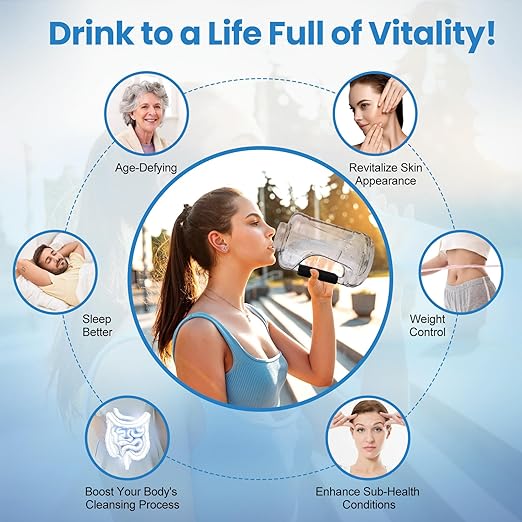 Hydrogen Water Bottle 55 OZ, HIGHTALL 2500ppb Hydrogen Water Bottle Generator, Portable 5-Min Water Ionizer Machine, Rechargeable Ion Hydrogen Water Bottle for Gift, Sports, Office, Travel