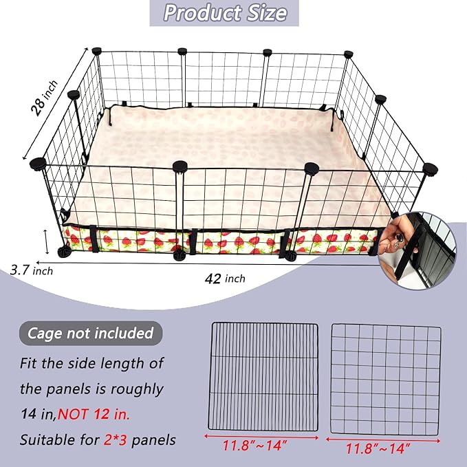 Guinea Pig Cage Liner，Washable Waterproof Oxford Cloth Cage Liners for Small Animals,Hamster Chinchilla Hedgehog Rabbit and Other Small Animals Not Include Cage (28x42 inches)