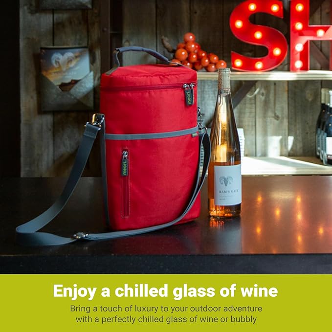 meori 2-Bottle Insulated Wine Tote | Hibiscus Red Solid