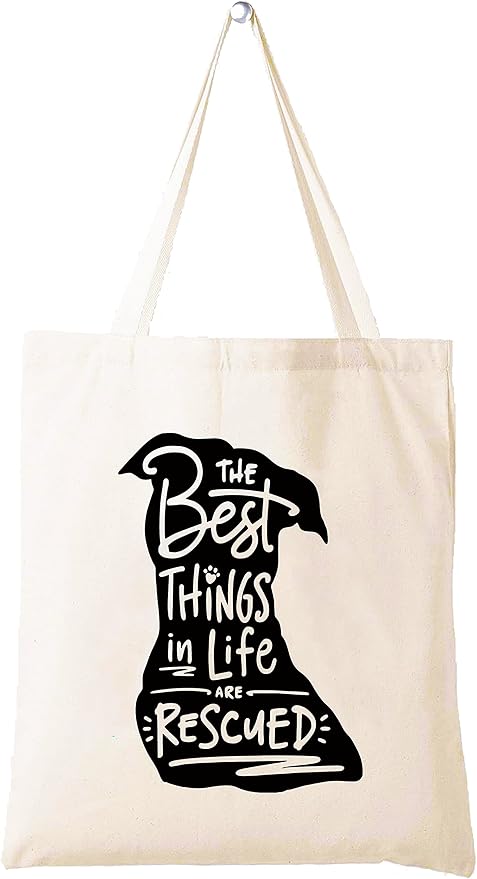 LIBIHUA Pet Dog Bag Gift - Dog Travel Bag - Rescue Dog Bag - Unique Dog gift,Dog Travel Bag,Supply Bag - Rescue Dog Mom Gift - the Best Things in Life Are Rescued - Shoulder Bag Shopping Bag Tote Bag