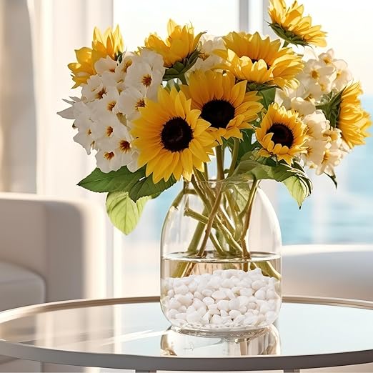 5 lbs Small White Rocks for Planters, 3/8" White Pebbles for Vases, Decorative Small Stones for Plants, Succulents, Bamboo, Terrarium, Landscape, Garden