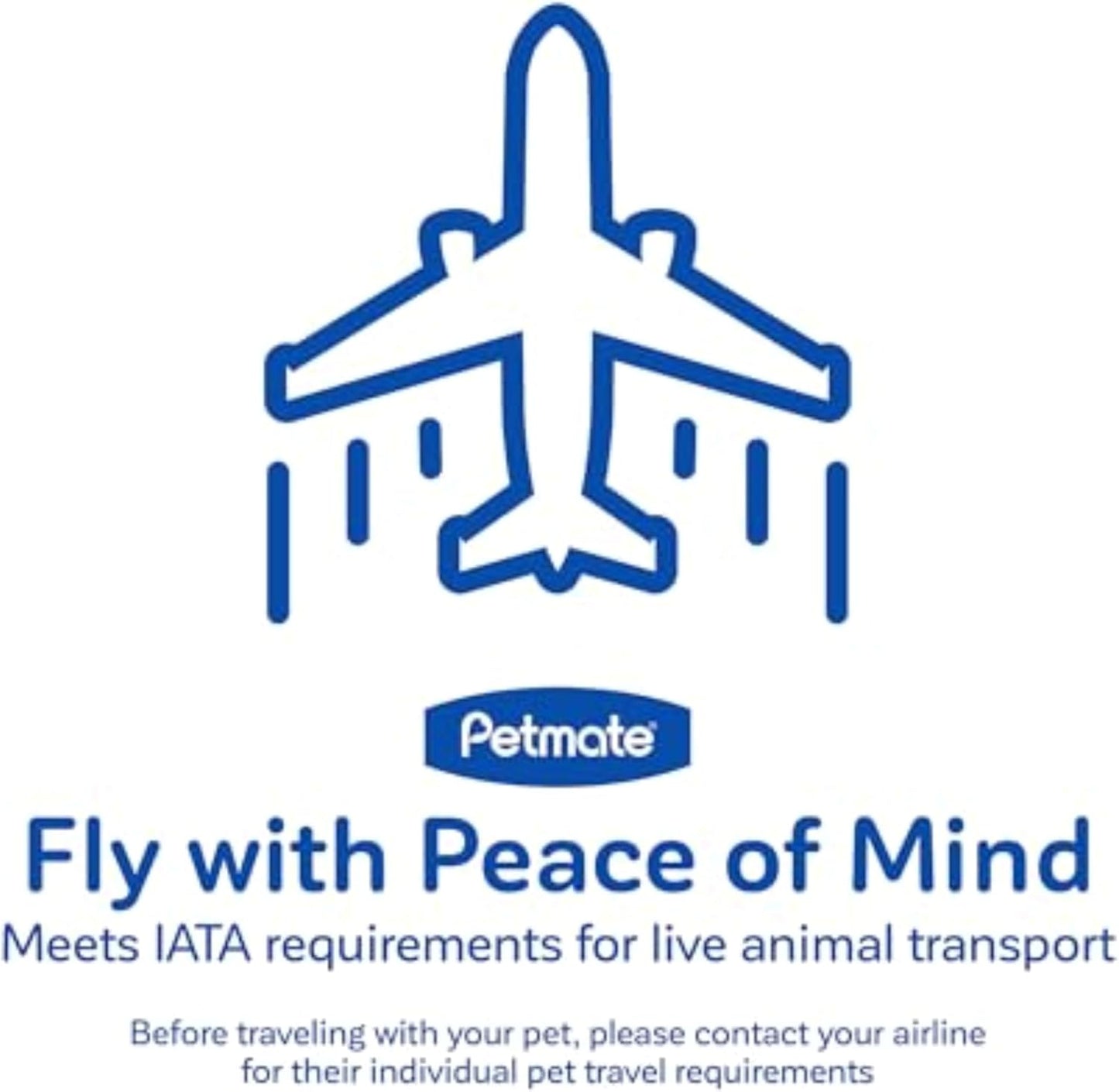 Petmate Sky Kennel - For Air and Travel, Airline Compliant Dog Crate for Pets up 15-30 lbs, Heavy Duty Dog Kennel, Made in the USA- 28 Inches