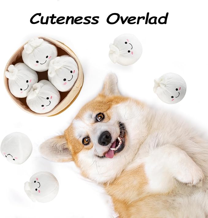 Dog Squeaky Toys, 5-Pack Interactive Dogs Toy, Stuffed Dog Chew Toys, Durable Plush Toy for Puppy, Small, Middle, Large Dogs