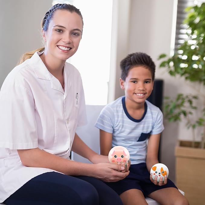 HyDren 48 Pcs Animal Stress Balls Bulk 2'' Cute Farm Animal Party Favors Baby Shower Squeeze Ball Mini Foam Stress Fidget Toys with Bag for Kids Adults Christmas Birthday School Gift, 8 Styles