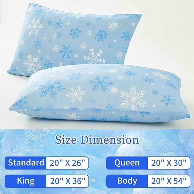 Cooling Pillow Cases for Hot Sleepers - Double Side Arc-Chill Q-Max>0.5 Cooling Fiber Cool Pillow Cases 2 Pack - Breathable Soft Cold Pillow Cases with Hidden Zipper (20" x 36")