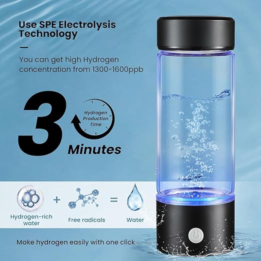 Hydrogen Water Bottle, Hydrogen Water Generator with PEM SPE Technology,Hydrogen Water for Home, Office, Daily Drinking