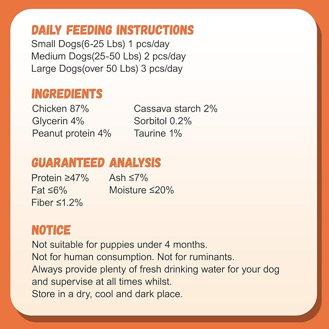 Dog Treats Chicken Jerky Rings, Rawhide-Free Grain-Free Real Dried Tenders Natural Chicken Breast Dog Chewy Training Snacks for Small Medium Large Dogs Large Pack, 10.6 oz