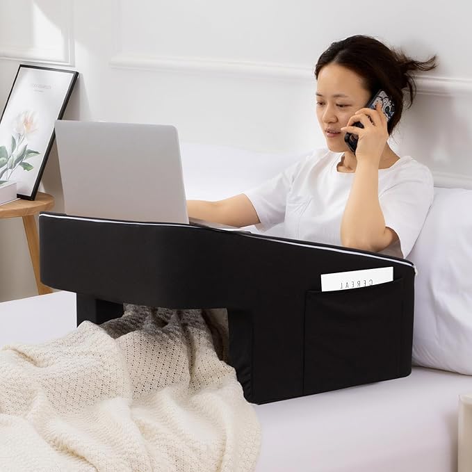 A Nice Night Lap Desk Rest Pillow for Adult,TV Trays Bed Pillow, Memory Foam Rest Pillow for Reading, Working, Playing Switch or Sitting in Bed Sofa Floor,Black
