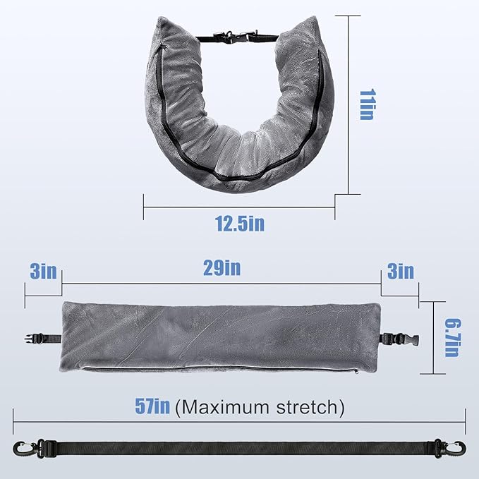 2Pack Stuffable Travel Pillow for Extra Luggage, Velvet Travel Neck Pillow with Adjustable Neck Size, Fits About 6 T-Shirts Travel Essentials Multifunctional Sleeping Rest Cushion