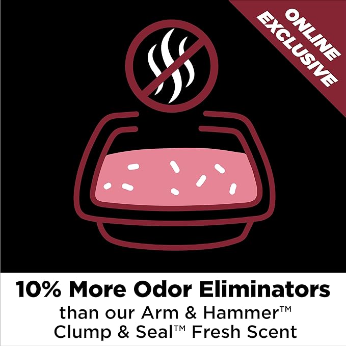 ARM & HAMMER Clump & Seal Platinum Cat Litter, Multi-Cat, 14-Day Odor Control, Rock-Hard Clumps, 27.5 lbs – Powerful Odor Eliminator with Baking Soda