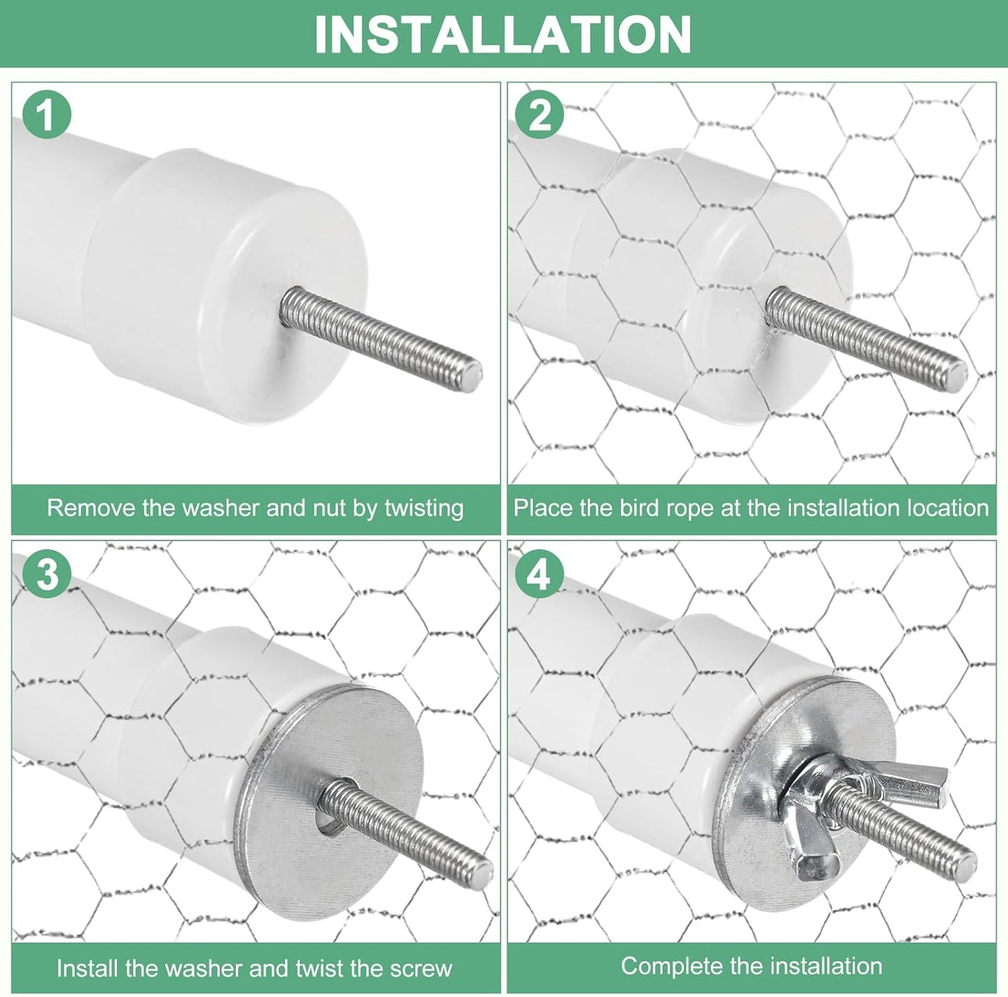 2-Pack Rope Perches for Bird Cages, 31.5 in Length Comfort Grip Flexible Rope Perch Beak & Paw Grinding for Parrots/Cockatiels/Parakeets, Bird Platform Sand [Cyan]