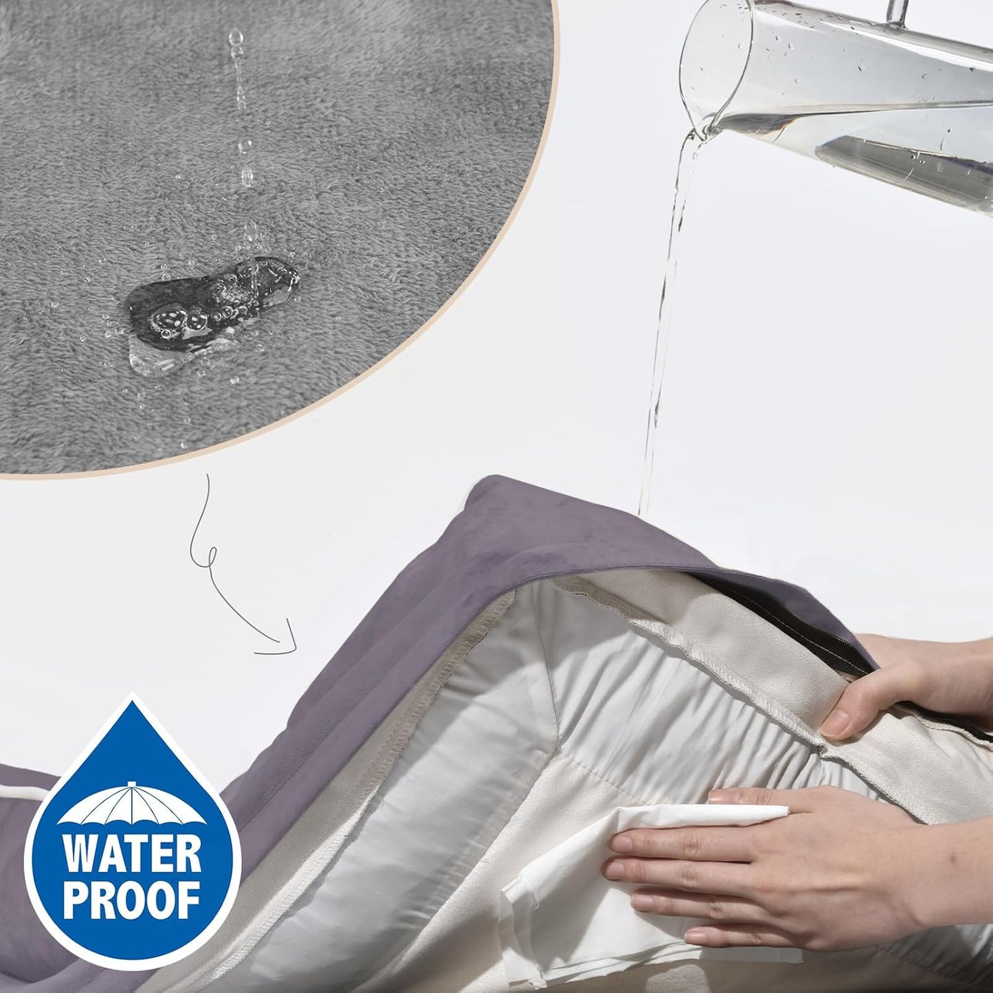 Comfort Expression Small Dog Beds Waterproof Orthopedic Foam Dog Sofa Beds for Medium Dogs Comfy Pet Bed with Washable Removable Cover & Non-Slip Bottom(Small,Purple)