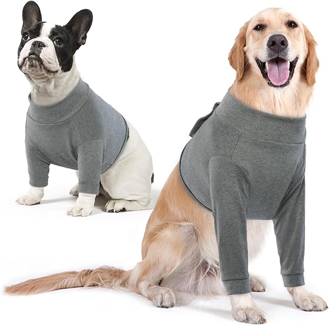 IDOMIK Dog Recovery Suit, Dog Surgery Recovery Suit Front Legs, Comfy Joint Leg Sleeves After Surgery, Elbow Braces Protector for Leg Injuries & Joint Pain, Cone Collar Alternatives,Grey,XL