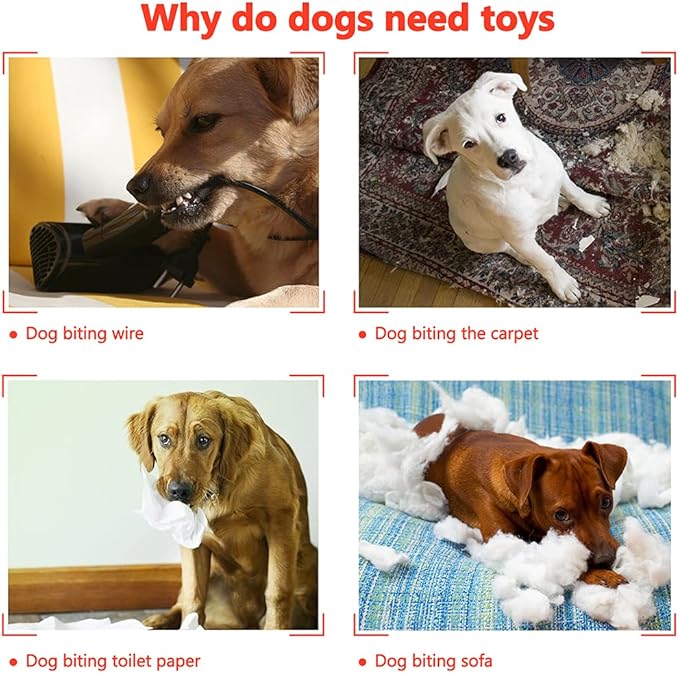 AWOOF Dog Toys No Stuffing, Crinkle Dog Toys for Aggressive Chewer Large Breed 8 Packs Flat Stuffless Puppy Doggie Toys Tough Durable Interactive Teething Dog Chew Toys for Small Medium Large Dogs