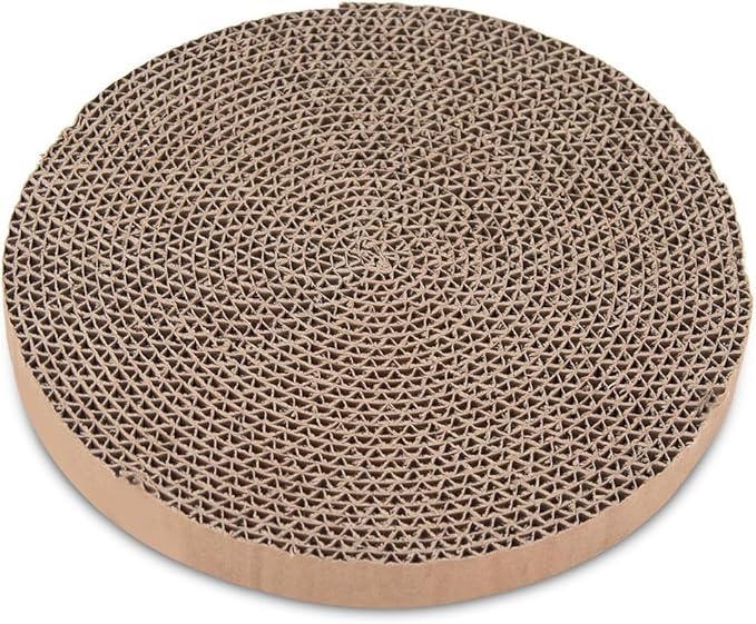 Round Cat Scratcher Replacement Pads -Circle Scratcher Pad Cardboard Cat Scratchers Refill 10 inch Diameter 7/8 inch Thickness(Replace Cardboard 2PCS)