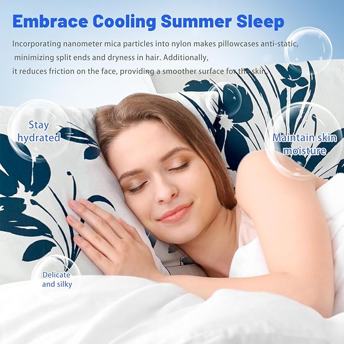 Cooling Pillow Cases for Hot Sleepers - Double Side Arc-Chill Q-Max>0.5 Cooling Fiber Cool Pillow Cases 2 Pack - Breathable Soft Cold Pillow Cases with Hidden Zipper (20" x 30")