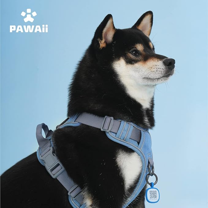 Pawaii No Pull Dog Harness with Pet ID Tag,Reflective Strips No Choke Front O Ring Breathable Mesh Adjustable Soft Padded Pet Vest with Easy Control Handle for Medium Dogs