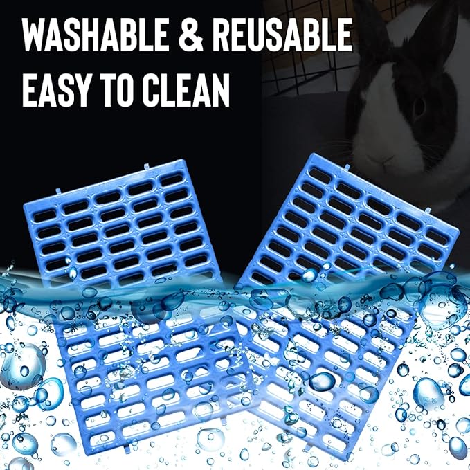 Saguaro Acres Rabbit and Small Animal Cage Resting Mat for Wire Floored Cages 2 Pack (Blue)