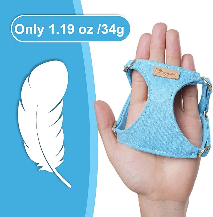 Puppytie No Pull Dog Harness with Multifunction Dog Leash,Soft Adjustable No Choke Escape Proof Pet Harness Vest for Medium Dogs or Large Dogs,Ocean Blue,M