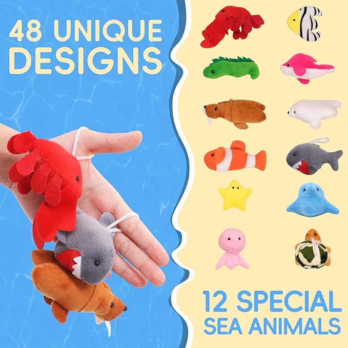 48 Pack Small Stuffed Animals Bulk Gifts for Kids (2.3/2"-2.5/3.5" Each), Party Favors Toys for Girls, Easter Basket Stuffers Christmas Stocking Plushies (48PCS)