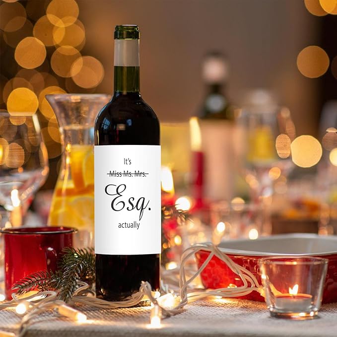 24 Pcs Lawyer Gifts Wine Labels Lawyer Graduation Wine Bottle Stickers Appreciation Gifts Wine Labels for Bottles Gifts for Judge Paralegal Prosecutor