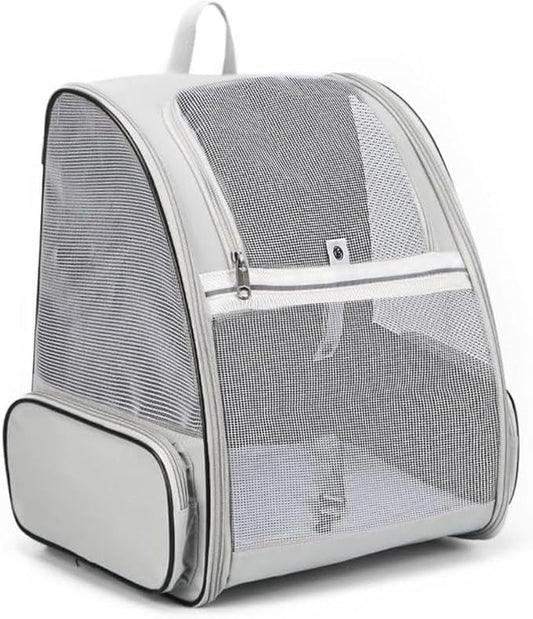 Cat Carrier Backpack, Dog Backpack, Ventilate Pet Cats Puppy Dogs Birds Bunny Backpack for Travel Indoor Outdoor Use(Grey)